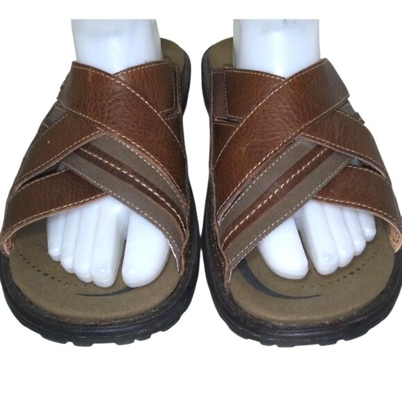 Abeo Bio-System Men\'s Brown Leather Slip-On Sz 11 Sandals With Arch Support main image 6